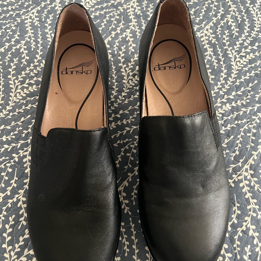 Dansko Women's Black Leather Loafers